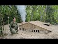 Building bushcraft survival dugout shelter under 10ft 3m of earth  secret access tunnel