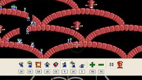 Lemmings Tricky Level 27: Rainbow Island