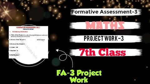 7th Class FA-3 (CBA-2) Maths Project Work-3 (2023-24) || formative assessment 3 || mathematics