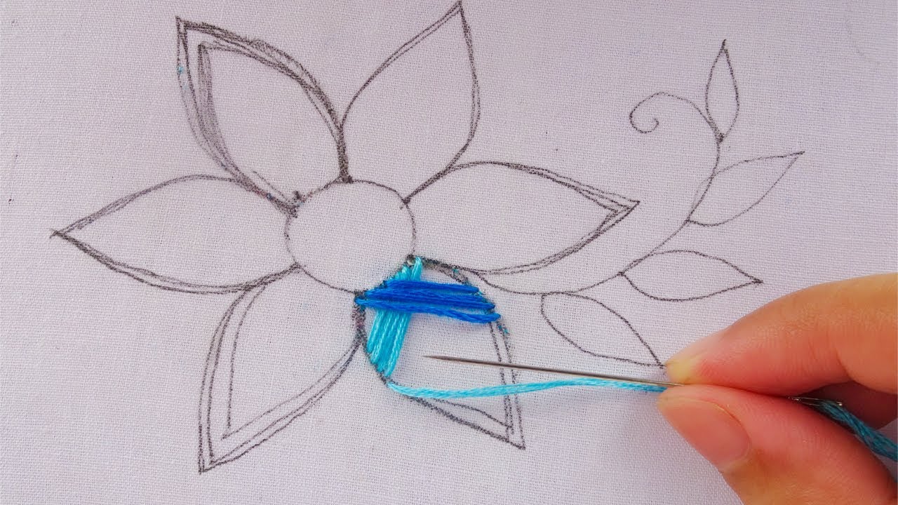 hand embroidery modern flower embroidery,easy flower stitch