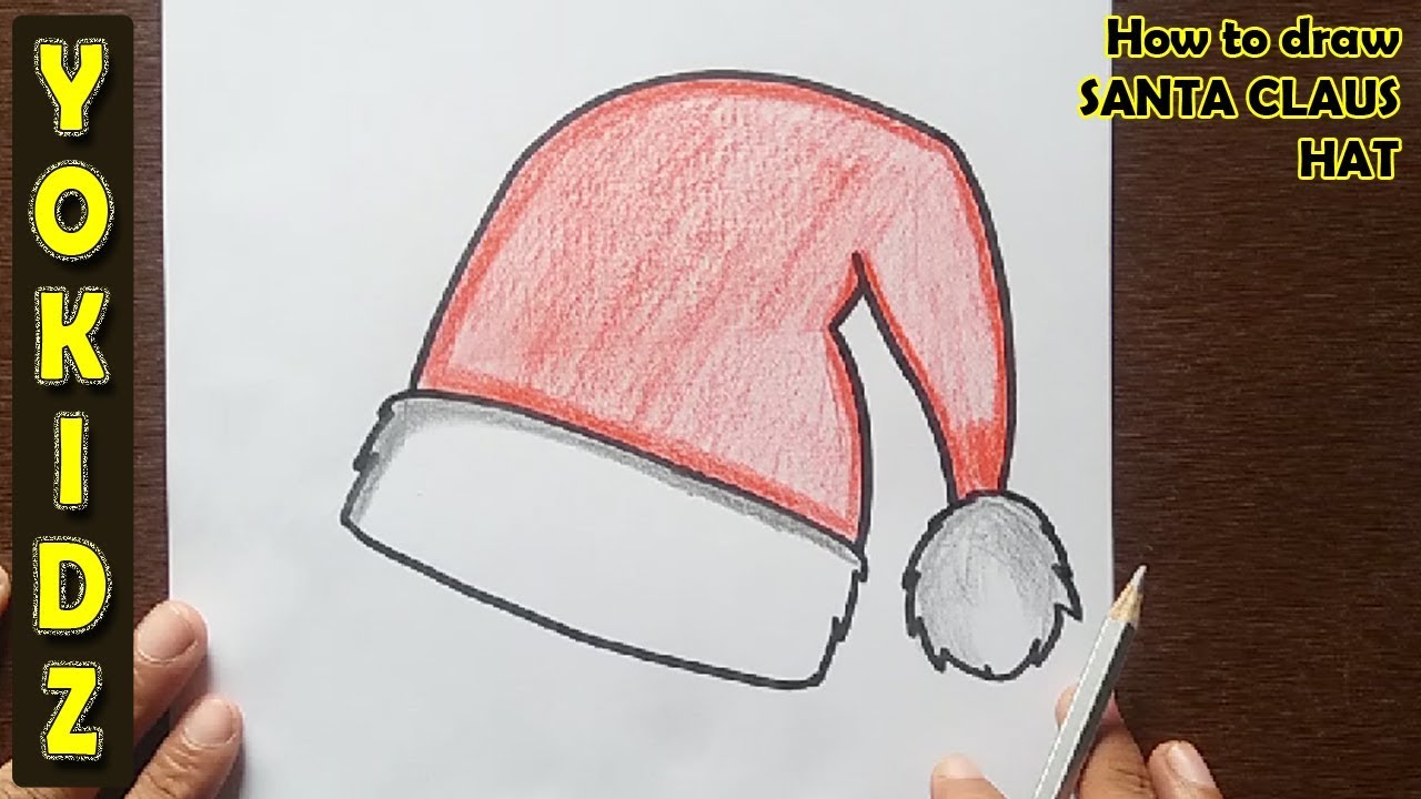 How To Draw A Santa Claus Cap...🎅 Easy Drawing✨Artist Shruti🎨 Christmas  Day Special Drawing💜Cap Draw - YouTube