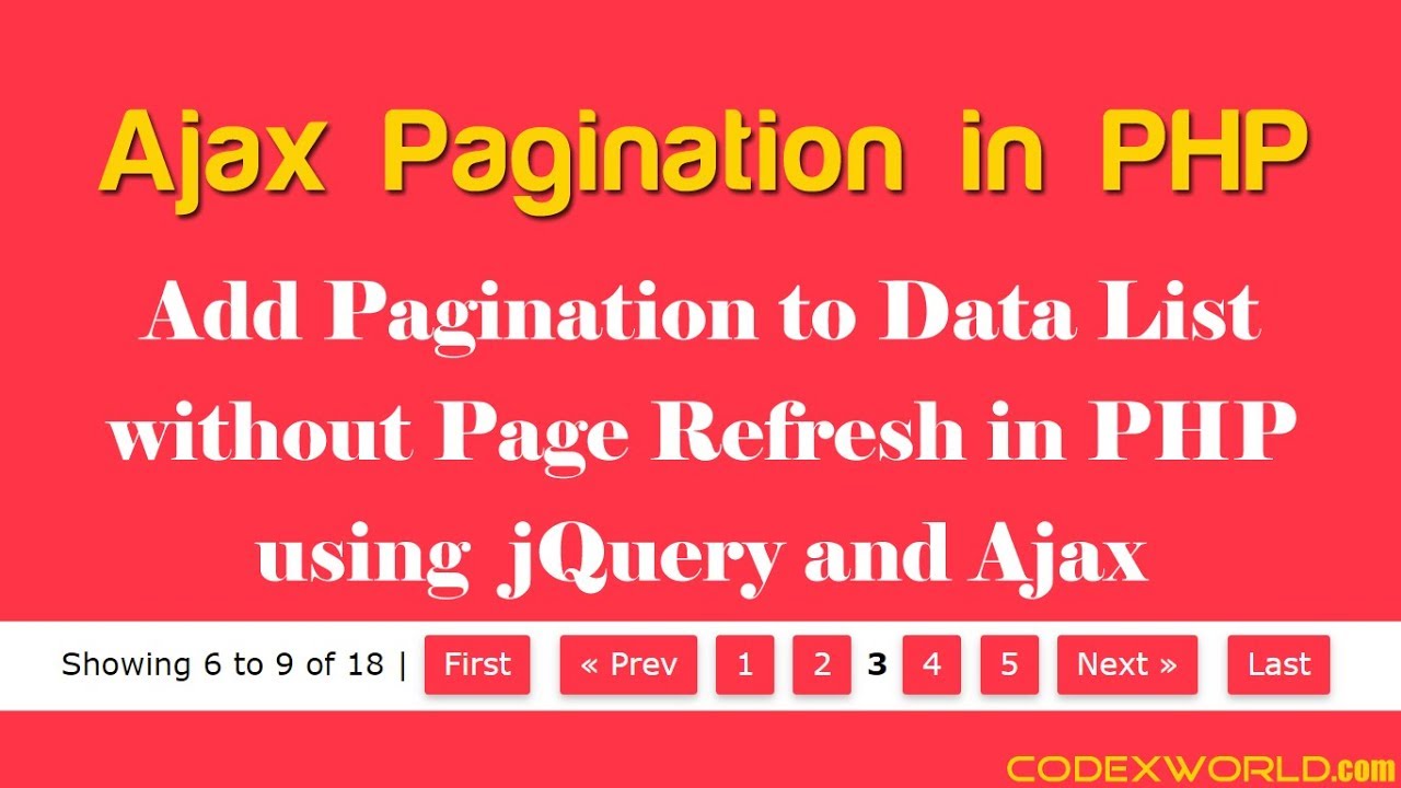 Ajax Pagination Using Jquery With Php And Mysql Youtube<script async src=