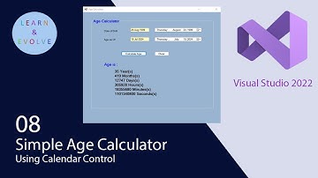 How to use Calendar Control ? How to do a Age Calculator using Visual Studio 2019/2022 Step by Step