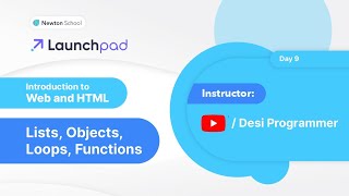 Introduction to Web & HTML | Lists, Objects, Loops, Functions