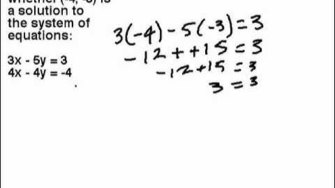Verify that an Ordered Pair is a Solution to a System