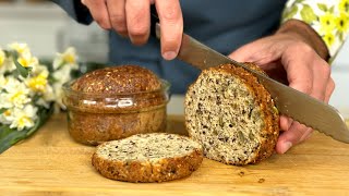 Protein multigrain bread in a jar! WITHOUT white flour and WITHOUT yeast!