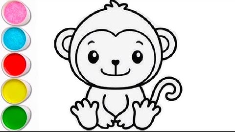 Easy Monkey 🐵 Drawing, Coloring 🎨 for kids & toddlers | Learning easy drawing step by step 👍🏻|