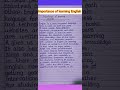 Importance Of Learning English Paragraph On Learning English