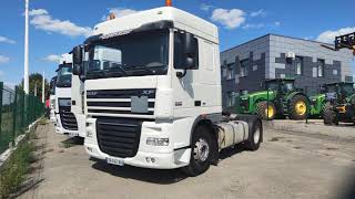 Осмотр тягача DAF XF 105 (2012) - запуск двигателя, салон, рама