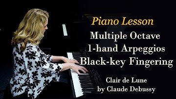 How to Play Major Arpeggios (Bb Eb Ab Db): “Black-key Fingering”; demo Debussy Clair de Lune