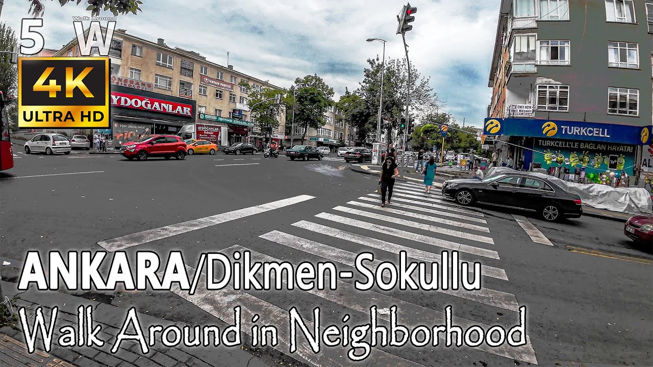 ANKARA Dikmen Sokullu Semt Yürüyüş Turu | 4K Scenic Street Tour
