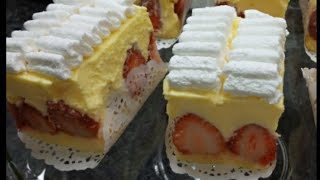 طريقة تحضير #فريزيي#كعكة الفراولة بطريقة سهلة،مبسطة وبكريمة لذيذة/Recette fraisier facile et rapide