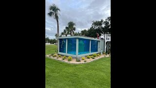 Container Swimming 12Ft X 40Ft Pool With 8 Person Hot Tub Installation