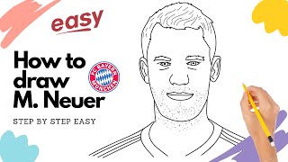 How to draw Manuel Neuer step by step easy | Kitz Drawing screenshot 3