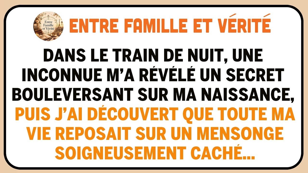 Le train filait dans la nuit quand la femme en face de moi a murmuré : « Vos parents s'appelaient-ils Laurence et Richard Mercier ? » Mon sang s'est figé. Elle a posé sur la table un bracelet...
