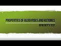 Lab - Properties of Aldehydes and Ketones - Benedict's Test