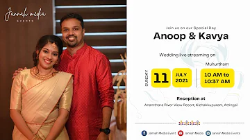 Anoop & Kavya Wedding Live | Kerala Wedding Live | Jannah Media Events