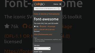 font Awesome icon Cdn link#shorts #font #awesome#fontawesome  #icon#cdn #coding #tending