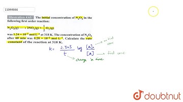 The initial concentration of `N_(2)O_(5)` in the following first order reaction: `N_(2)O_(5)(g) ...