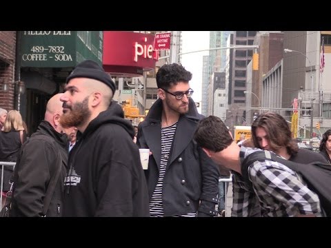 Chromeo arriving at Letterman Show