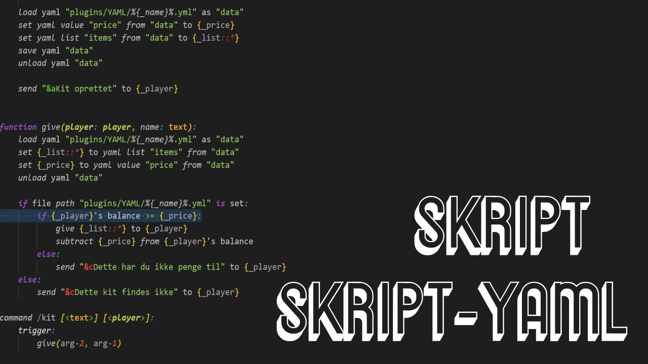 Hvordan du skripter med YAML (Virker i 1.8) - YouTube