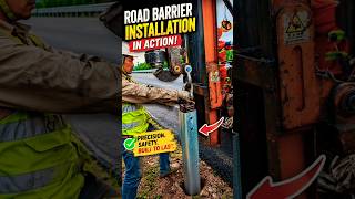 Road Barrier Installation Machine 🚧🔥 | Satisfying Roadwork Process