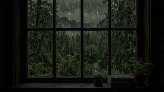 The Sound Of Rain 🌧️ Beyond The Window As Midnight Quietly Fills The Dark Room 🌙✨