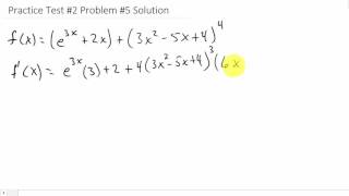 Derivative Practice Test #2 Problem #5 Solution