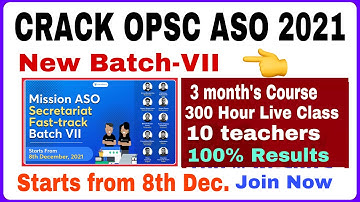 Crack OPSC ASO in 3 month’s || 100% Syllabus Complete || Fast track Batch-VII || Banking with Rajat