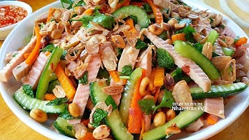 GỎI GIÒ LỤA DƯA LEO chua ngọt giòn thơm ngon đơn giản dễ làm ăn không ngán |Nhamtran FV