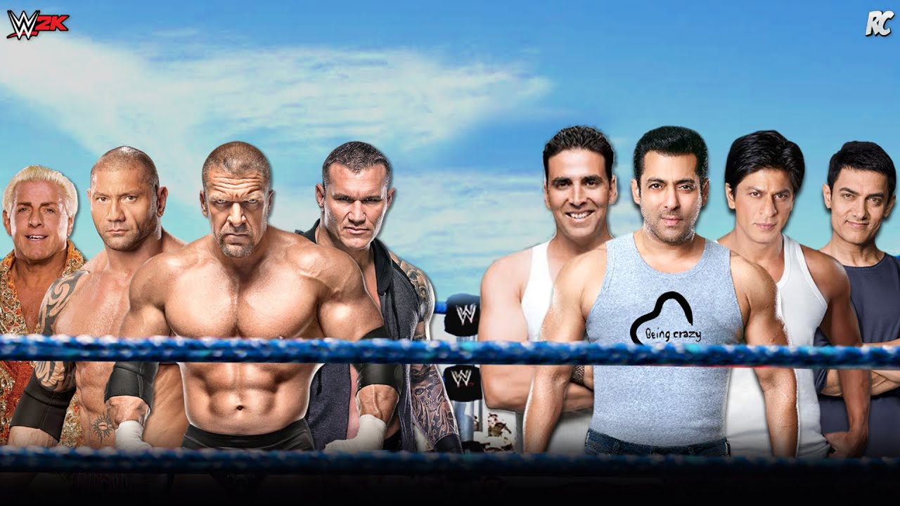 Salman Khan Akshay Kumar Shahrukh Khan Amir Khan vs WWE – New Bollywood Movies WWE - spoof