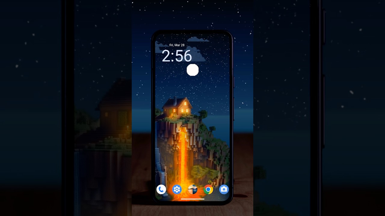 Live Wallpaper inspired by Minecraft with day and night animation. Refresh your Android smartphone!