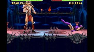 Mortal Kombat 2 Snes - Play As Shao Kahn Demonstration