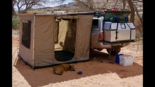 My OUTDOOR LIVING ROOM set up for extended dispersed truck camping