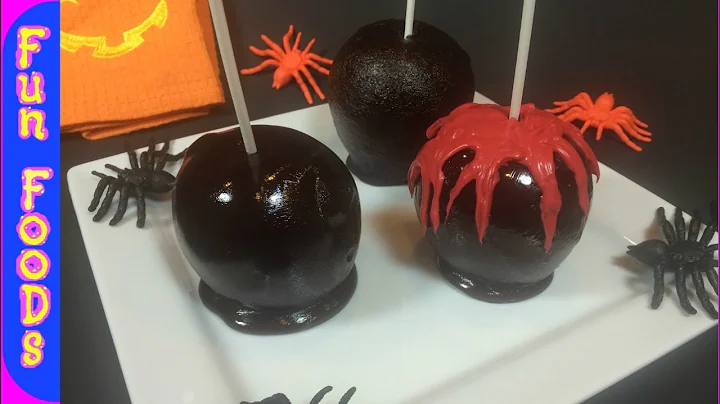 Bloody Black Candy Apples - Halloween Treats