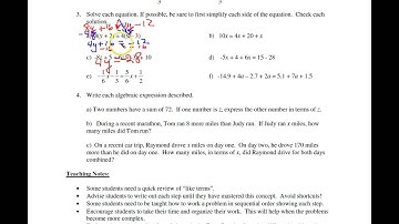 M1103 Mini-Lecture 2.2 Solving Equations by Addition & Multiplication