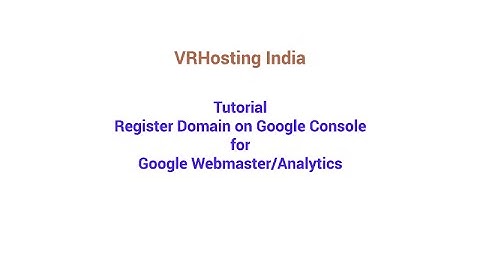 Verify domain to google webmaster / analytics / search console (VRHosting india)