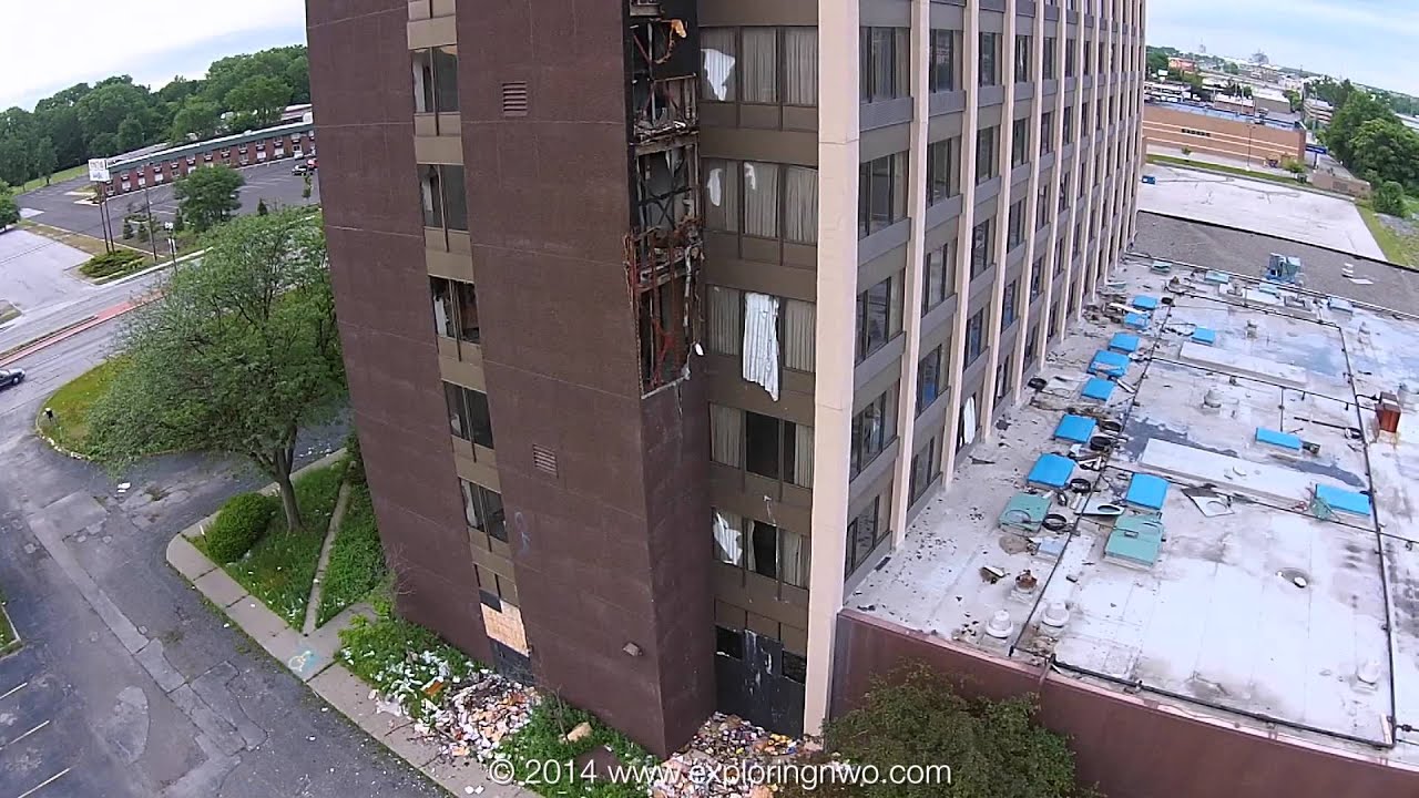 Abandoned Clarion Hotel In Toledo Close Aerial Views Of The Abandoned Clarion Hotel In Toledo Close Aerial Views Of The Prior To Demolition You