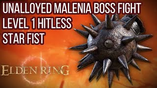 Star Fist vs Unalloyed Malenia RL1 NO HIT (NO Bloodhound Step) Elden Ring
