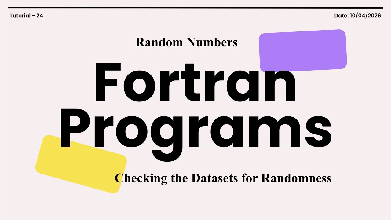 Fortran Programs Tutorial - 24: Random Numbers in Fortran || Checking the Datasets for Randomness 