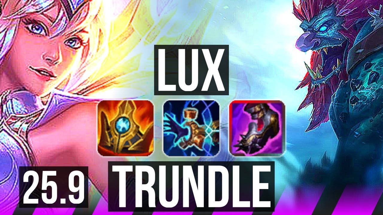 LUX & Draven vs TRUNDLE & Ezreal (SUP) | KR Master | 25.9
