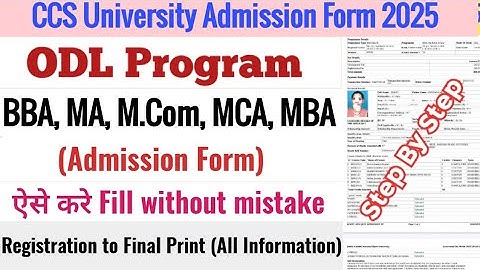 How to Fill CCS University ODL Admission Form 2025 | CCSU ODL Admission Form Fill Kaise Bhare 2025