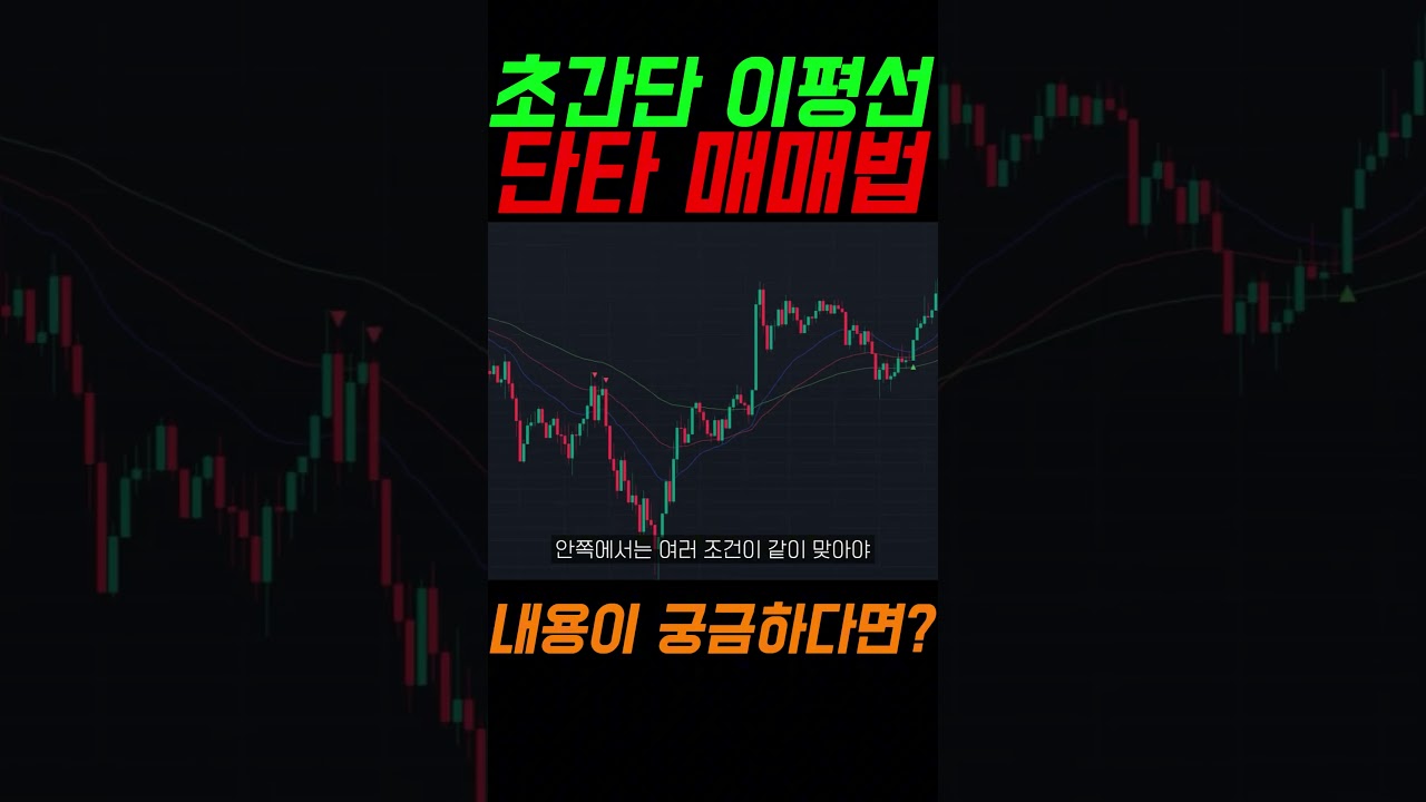 누구나 쉽게 할 수 있는 이동평균선 단타 매매하는 방법! #주식#코인#선물#매매법 #자동매매