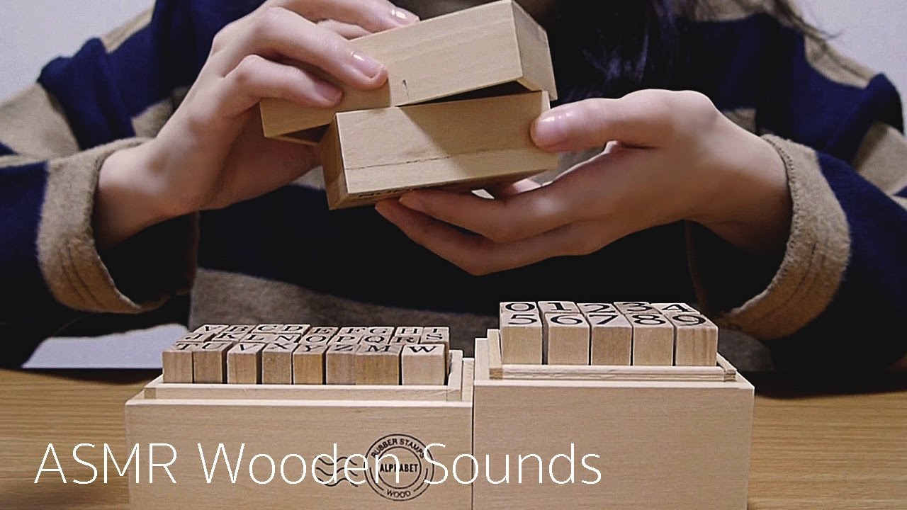 [Japanese ASMR] 木製スタンプと木箱の音、Wooden Sounds [囁き声-Whisper]