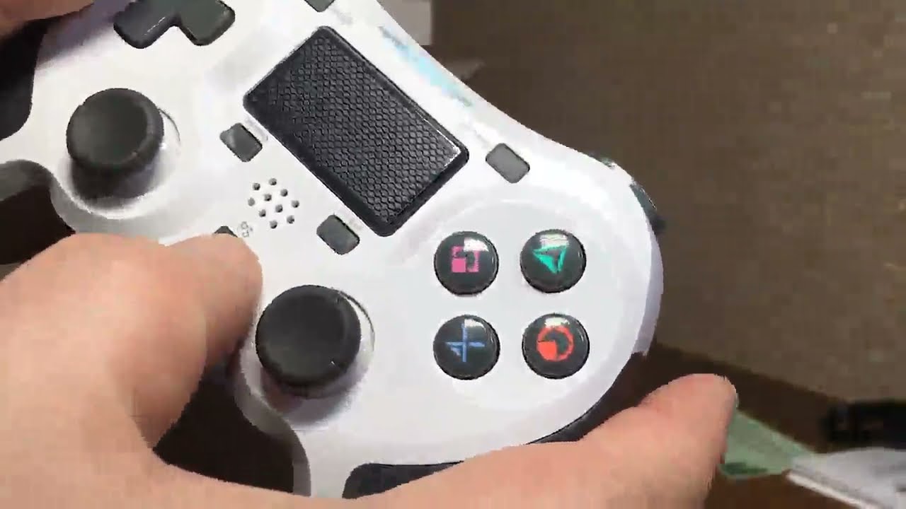 JAMSWALL Mando para PS4, Mando inalámbrico blanco y negro compatible con PS4