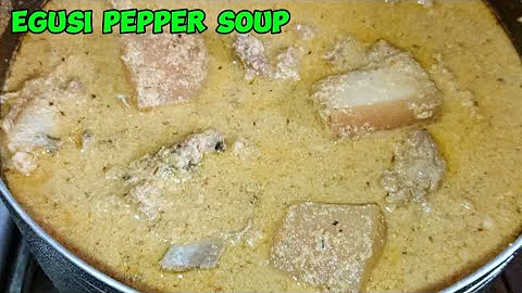 How to prepare Egusi pepper soup|| Pork meat white melon Egusi soup recipe 😋