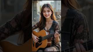 Beauty and guitar #guitar #fingerstyle #guitarcover #music #ai #angel #beauty #trending #shorts