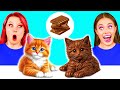 الغذاء الحقيقي مقابل الغذاء الشوكولاته التحدي | معركة الغذاء الملحمية