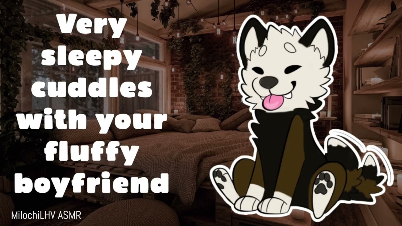 [Furry ASMR] Sleepy cuddles with your fluffy boyfriend (rain sounds, soft spoken)