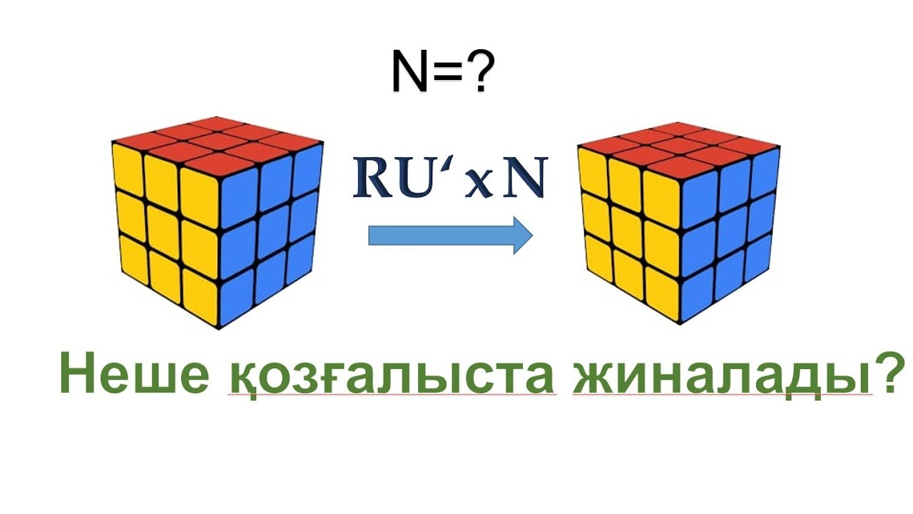 #1.  Рубик Кубын жинау RU' алгоритмімен қайта жинау #комбинаторика #топтар теориясы